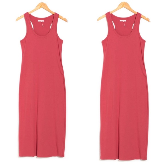 Coral caribe XL BNWT scoop neck racer back rob knit tank midi dress - Picture 2 of 2